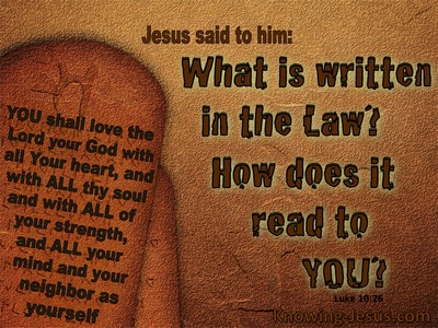Luke 10:26 What Is Written In The Law (brown)